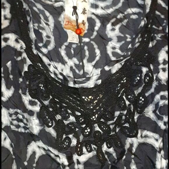 NWT da nang black silk blouse xs - Picture 10 of 13